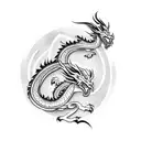 a tiny tattoo depicting an asian dragon tattoo design idea
