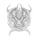 a tiny tattoo depicting an asian dragon tattoo design idea