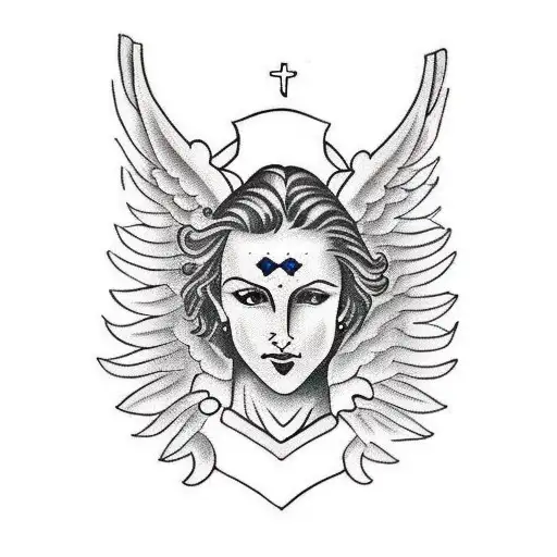 Winged trans symbol, Biblical Angel, ⚧ tattoo design idea