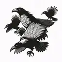 7 crows in a murder tattoo design idea