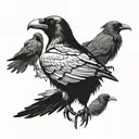 7 crows in a murder tattoo design idea