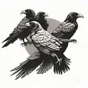 7 crows in a murder tattoo design idea