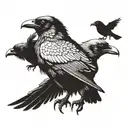 7 crows in a murder tattoo design idea