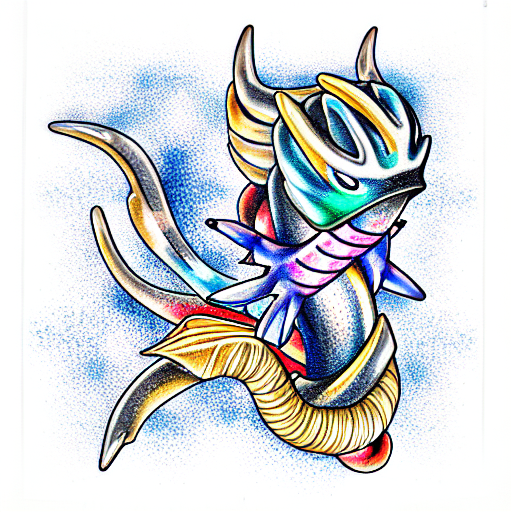 shiny mega gyarados tattoo design idea