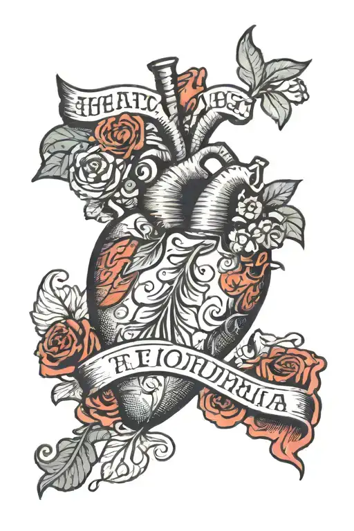A healthy heart shaped like the state of Florida tattoo design idea