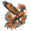 quantum phoenix emerging tattoo design idea