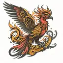 quantum phoenix emerging tattoo design idea