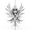 number 333 with single angel wing tattoo design idea