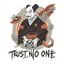 trust no one hand tattoo design idea