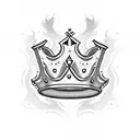 A historical crown with cracks tattoo design idea