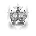 A historical crown with cracks tattoo design idea