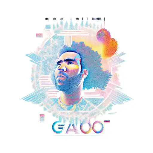 from childish gambino's song, 3005. a 3005 design surrounding it with designs that give off the same vibe of the song tattoo design idea