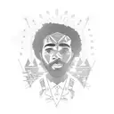 from childish gambino's song, 3005. a 3005 design surrounding it with designs that give off the same vibe of the song tattoo design idea