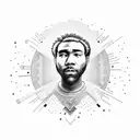 from childish gambino's song, 3005. a 3005 design surrounding it with designs that give off the same vibe of the song tattoo design idea