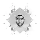 from childish gambino's song, 3005. a 3005 design surrounding it with designs that give off the same vibe of the song tattoo design idea