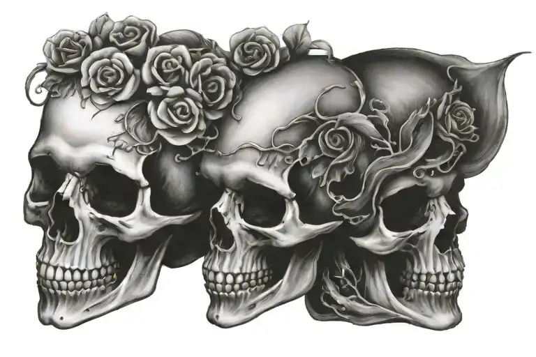 the lovers skeleton tattoo design idea
