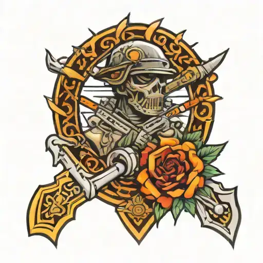 army combat veteran gamer tribal tattoo tattoo design idea