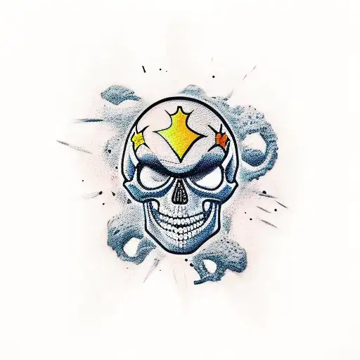 skull and luffy  tattoo design idea