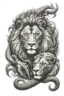 lion and scorpion tattoo design idea