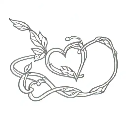 vine and heart bracelet tattoo tattoo design idea