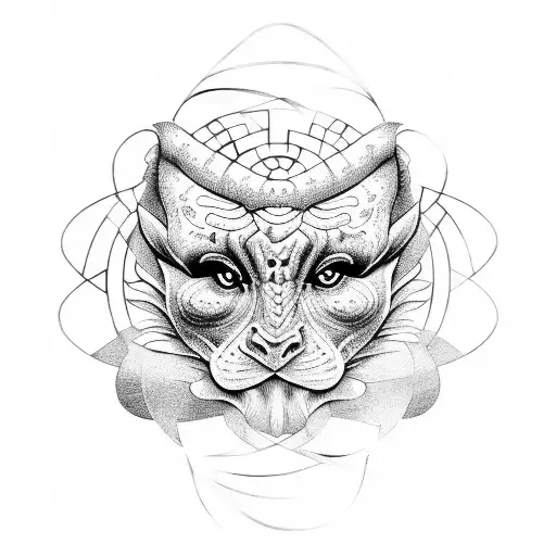 labyrinth pattern tattoo design idea