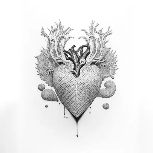 Yuta Okkotsu's silhouette filled with intricate heart patterns tattoo design idea