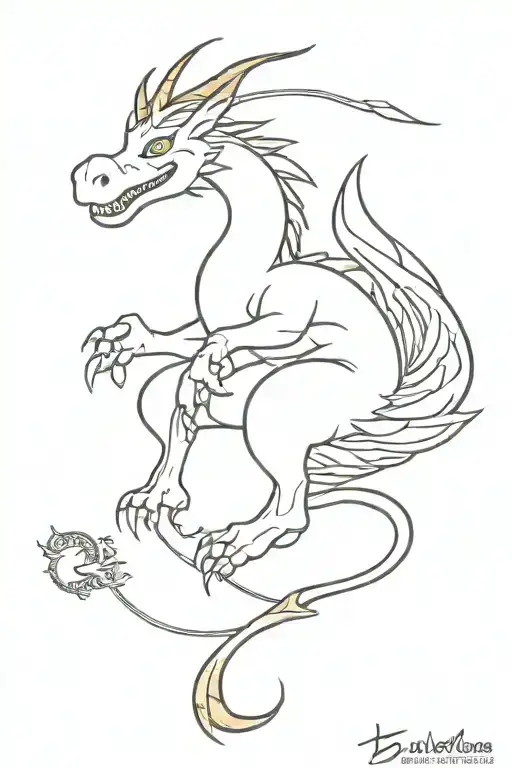 5x5 tattoo of haku the dragon from studio ghibli, chinese zodiac rooster, and chinese zodiac ox  tattoo design idea