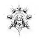 Jesus is king tattoo design idea