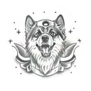 Cerberus dog tattoo design idea