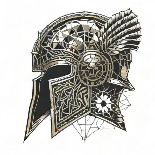 gladiator helmet tattoo design idea
