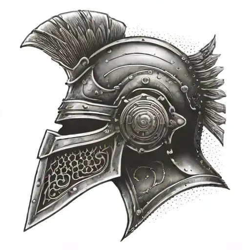 gladiator helmet tattoo design idea
