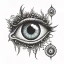 realistic evil eye tattoo design idea