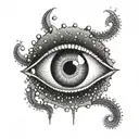 realistic evil eye tattoo design idea
