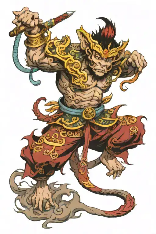 monkey king tattoo design idea