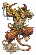 monkey king tattoo design idea