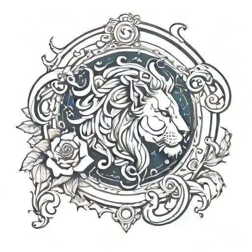 write dd and then put a sign leo zodiac sign tattoo design idea