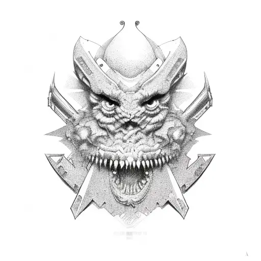 pentagon cherry tattoo design idea