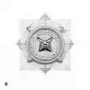 pentagon with cherry bakewell tattoo design idea