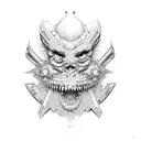 pentagon cherry tattoo design idea