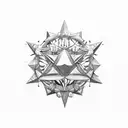 pentagon cherry tattoo design idea