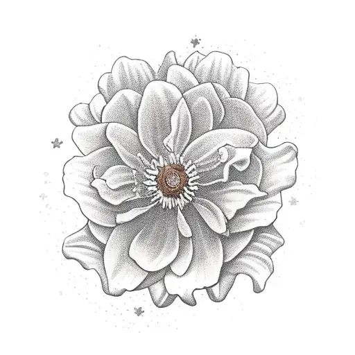 violets, rose, water lilys, aster, cosmo, chrysanthemum and narcissus flowers with a tattoo design idea