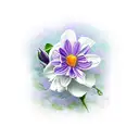 violets, rose, water lilys, aster, cosmo, chrysanthemum and narcissus flowers with a violin as the stem of a flower tattoo design idea