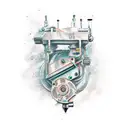 Hydraulic pump tattoo design idea