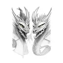 Paladin and dragon standing together in a majestic pose tattoo design idea