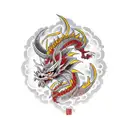 devil aries fire dragon  tattoo design idea