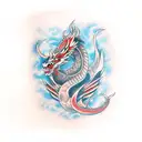 devil aries fire dragon  tattoo design idea