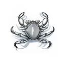 crab using a white sheet as a ghost costume tattoo design idea