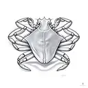 crab using a white sheet as a ghost costume tattoo design idea