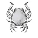 crab using a white sheet as a ghost costume tattoo design idea