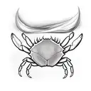 crab using a white sheet as a ghost costume tattoo design idea